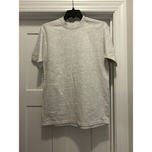 Vintage Eagle USA Heather Gray Mock Neck 100% Cotton Blank Size Medium Side Seam